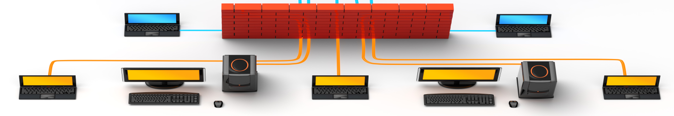 IT Netzwerk geschützt von einer Firewall